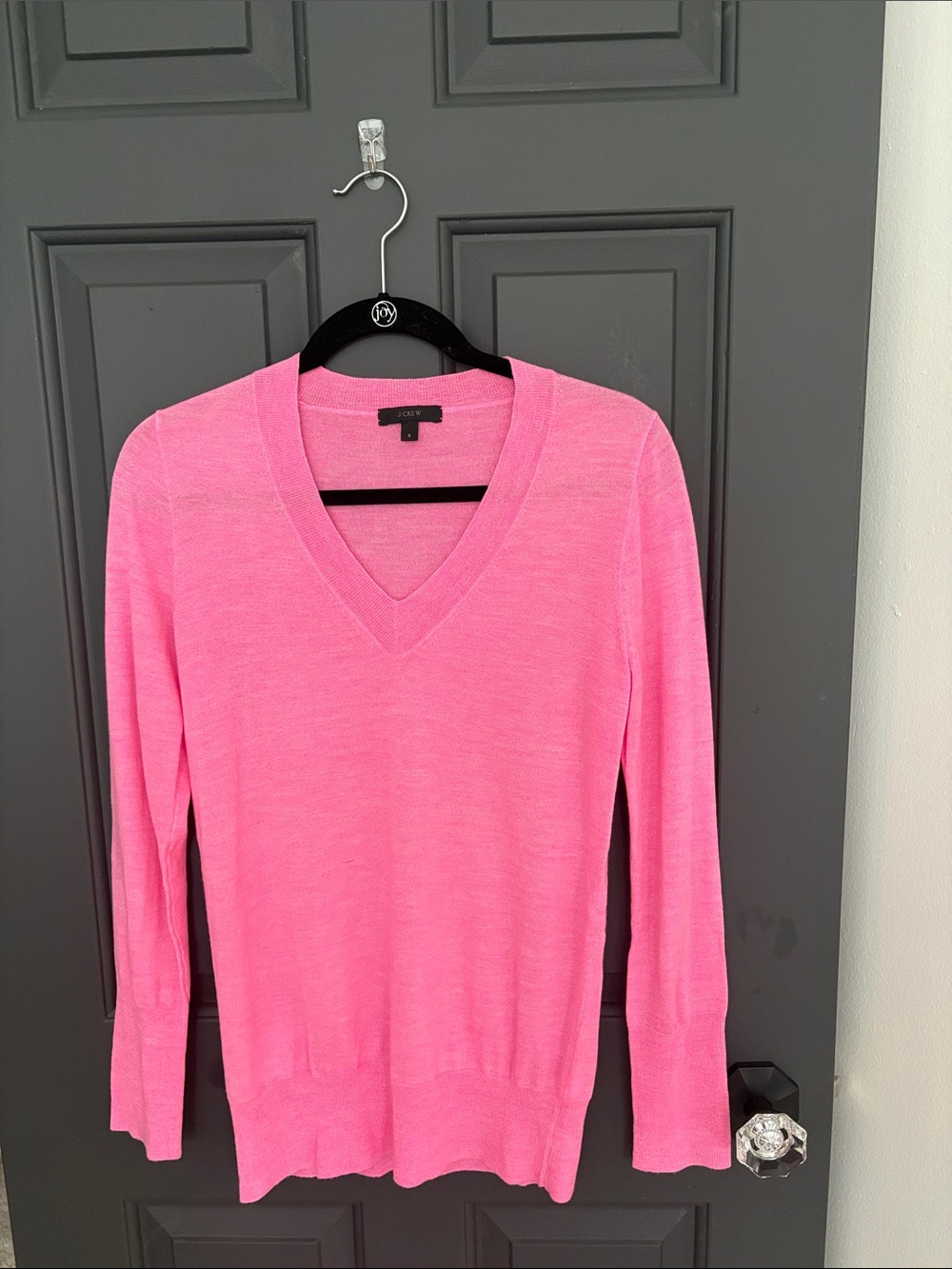 J. Crew Bright Pink V-Neck Sweater